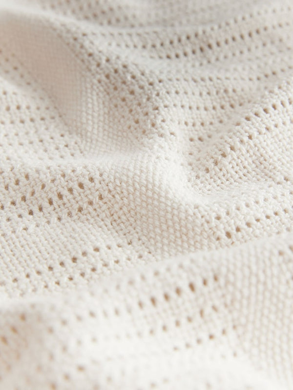 2 Pack White 100% Cotton Baby Cellular Blanket