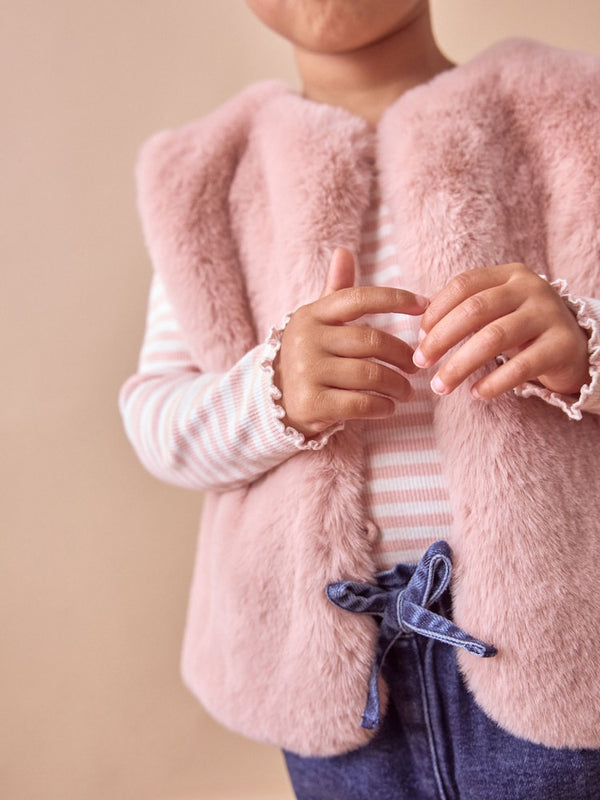 Pink Faux Fur Gilet immediate