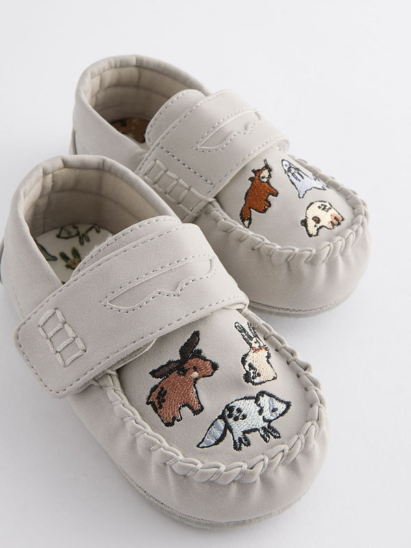 Blue Animal Mocassin Warm Lined Slippers immediate