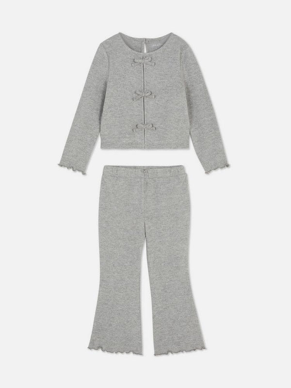 Primark grey Bow T-Shirt and Flare Leggings Set
