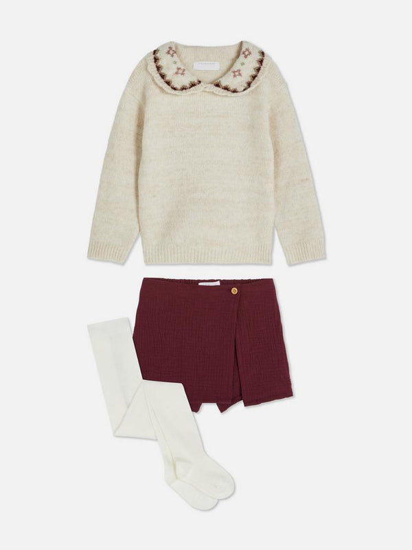Primark Collared Jumper, Skort and Tights Set