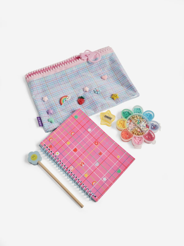 Blue/Pink Flower Power Braclet Making Stationery Set