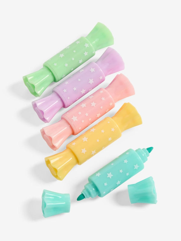 5 Pack Rainbow Sweet Shaped Highlighter Pens