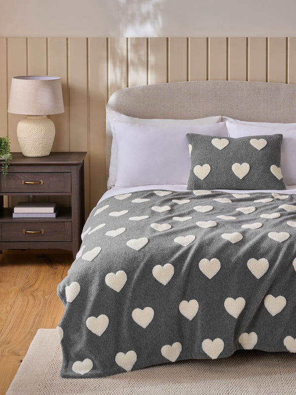 Grey Borg Heart Throw