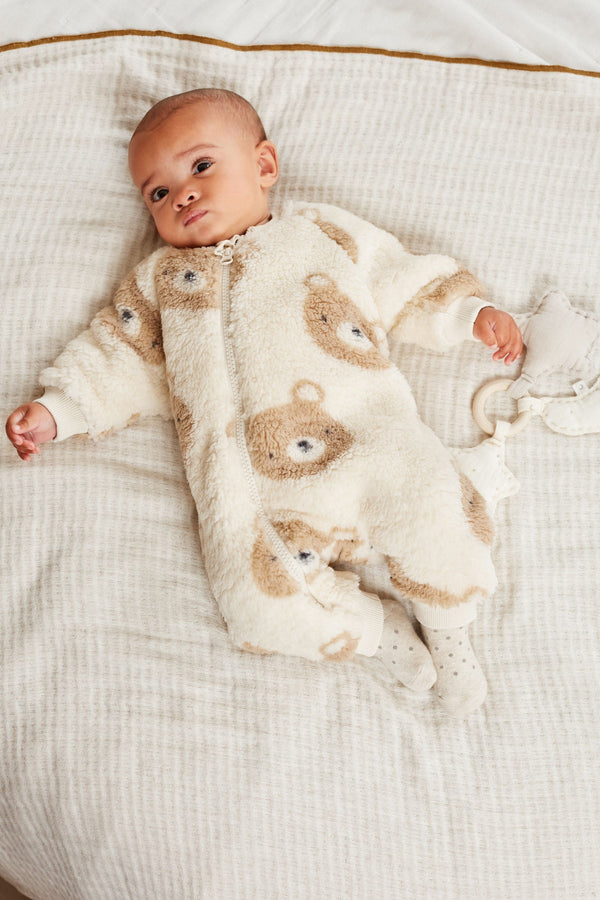 Copy of bear cosy fleece sleepsuit