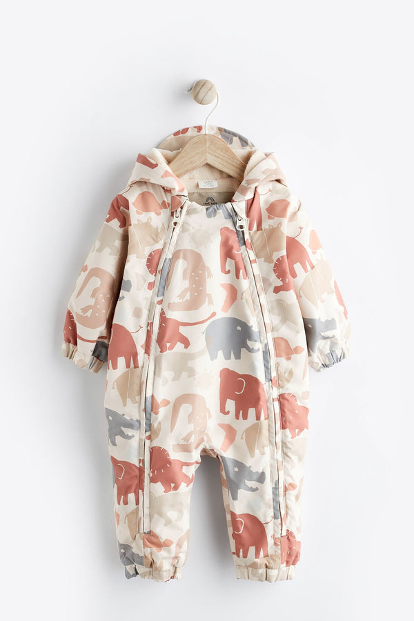 Copy of Neutral/Grey Safari Print Baby Packable All-In-One Pramsuit