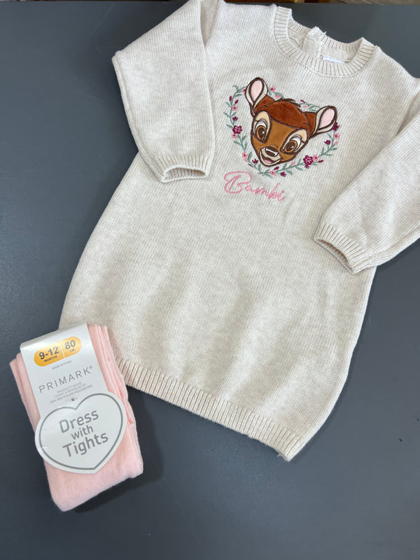 Priamrk disney Bambi dress with tights