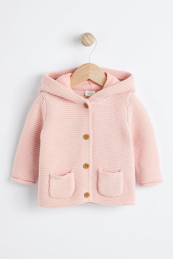 Pink knitted baby cardigan(immediate)