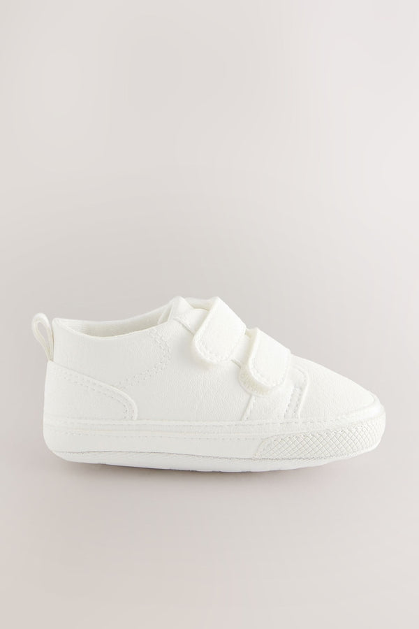 White Two Strap Baby Trainers