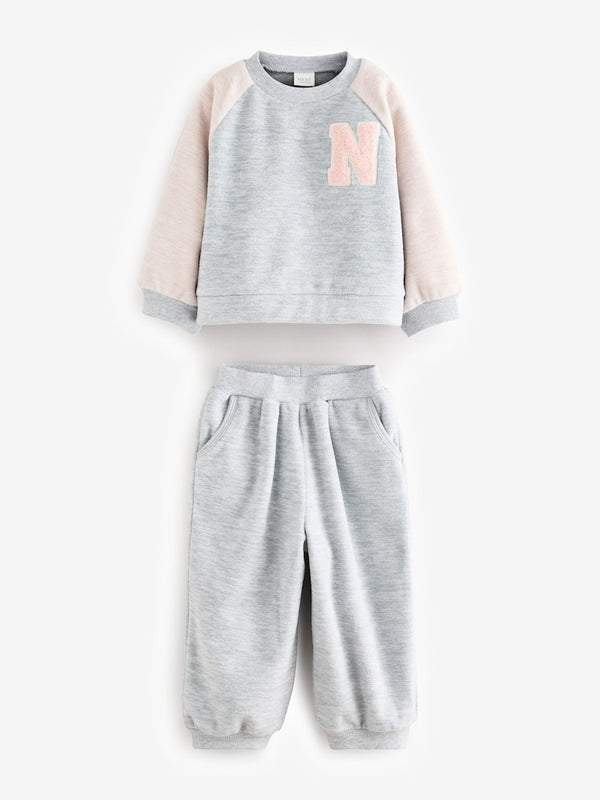 Grey Fleece Sweatshirt And Joggers Set immediate