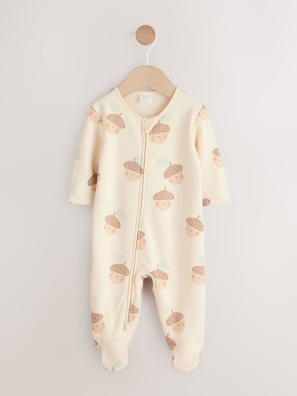 Neutral Baby Two Way Zip Fleece Lined Sleepsuit immediate