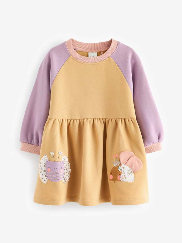 Yellow Character Long Sleeve Jumper Dress immediately
