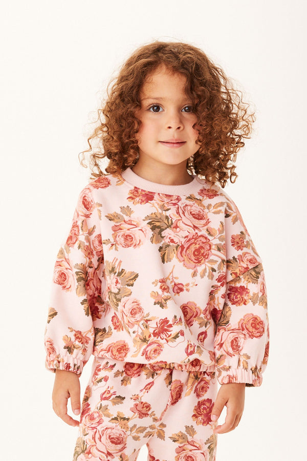 Fleece Lined Floral Sweatshirt