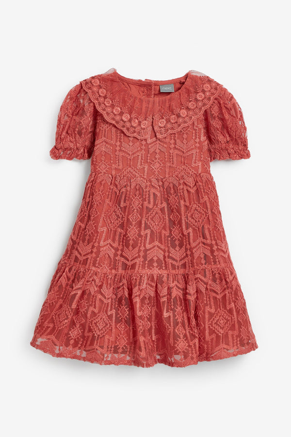 Rust Brown Lace Dress