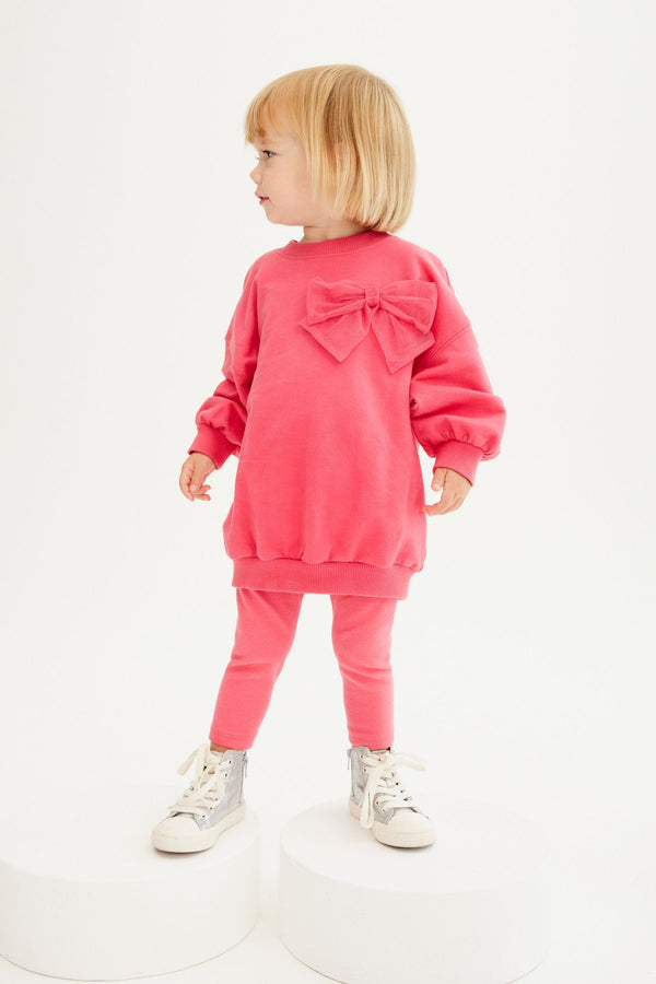 Coral Pink Top And Leggings Baby Set