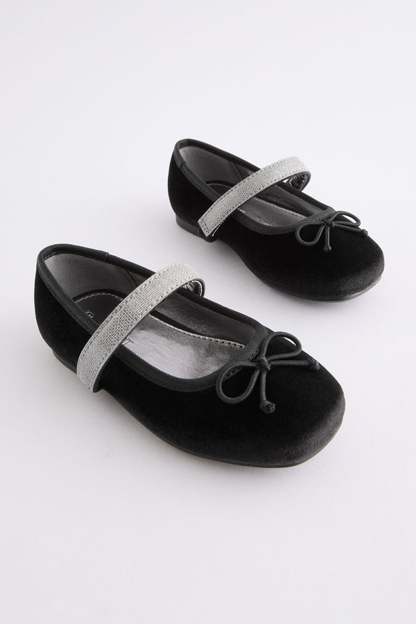 Black Velvet Ballet Occasion Shoes