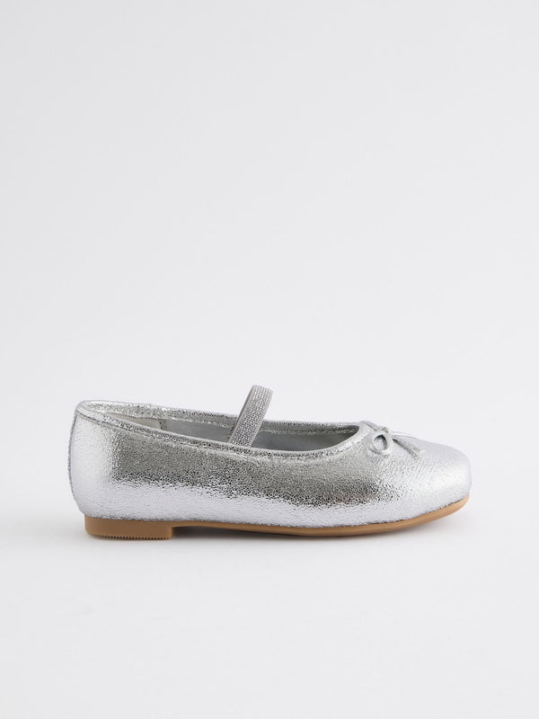 Silver Metallic Ballet Occasion Shoes