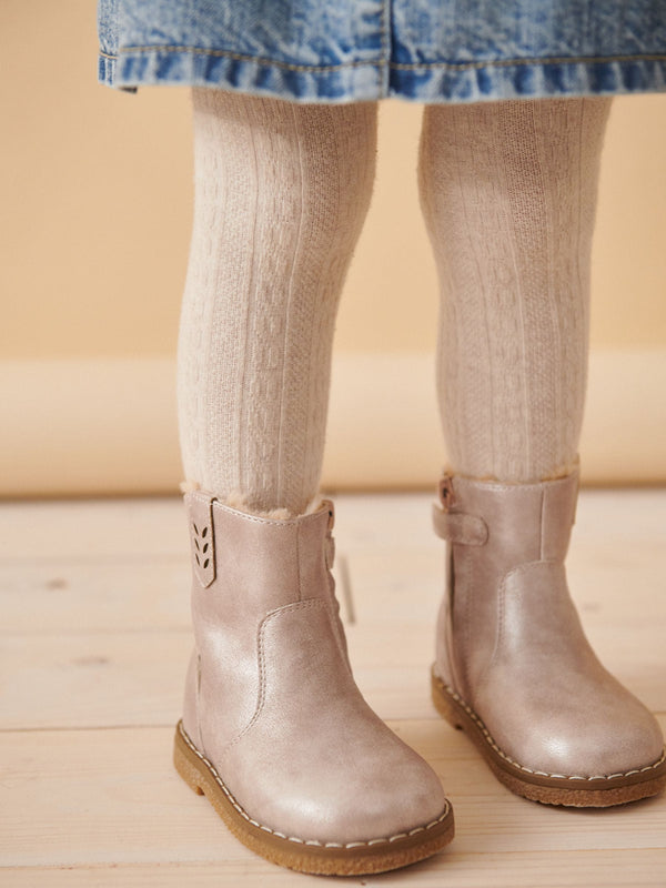 Neutral Silver Shimmer Boots