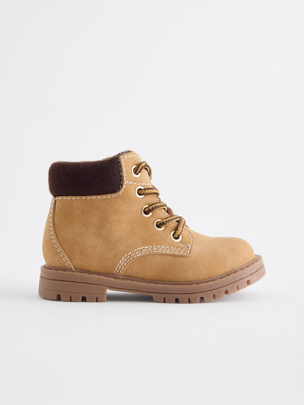 Tan Brown Lace Up Boots