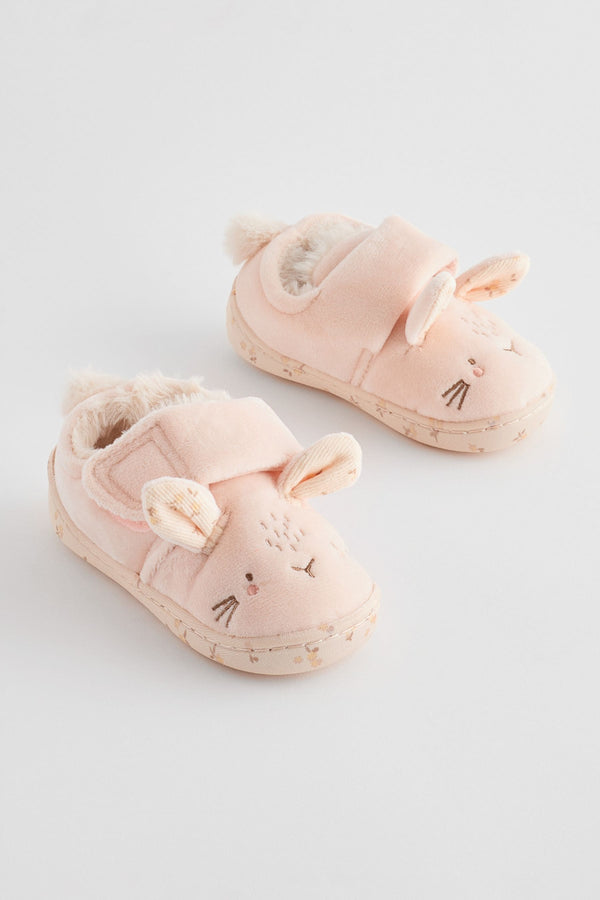 Neutral Cream Bunny Cupsole Slippers