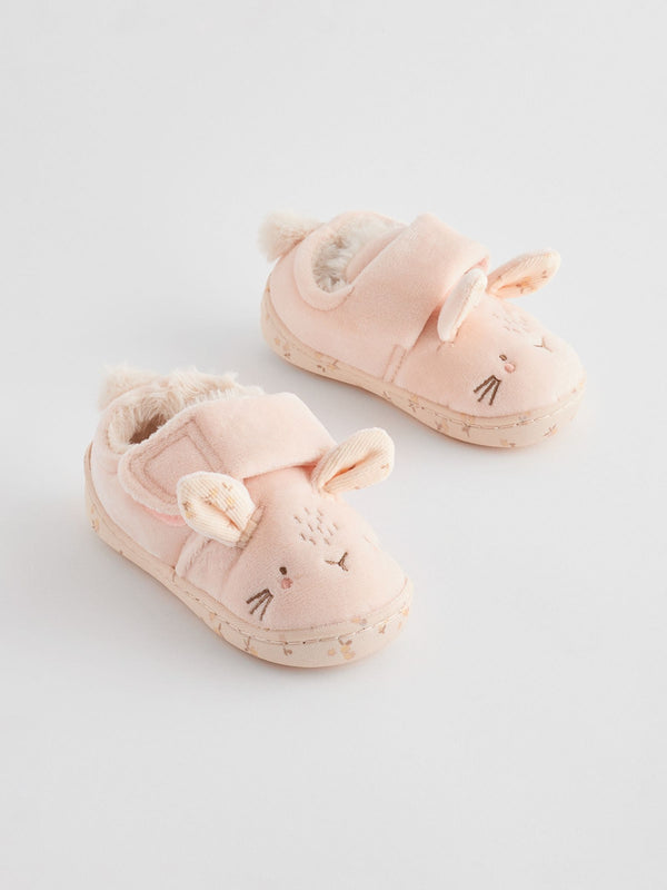Neutral Cream Bunny Cosy Lined Cupsole Slippers