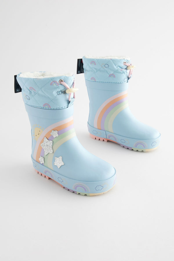 Blue Rainbow Cuff Wellies