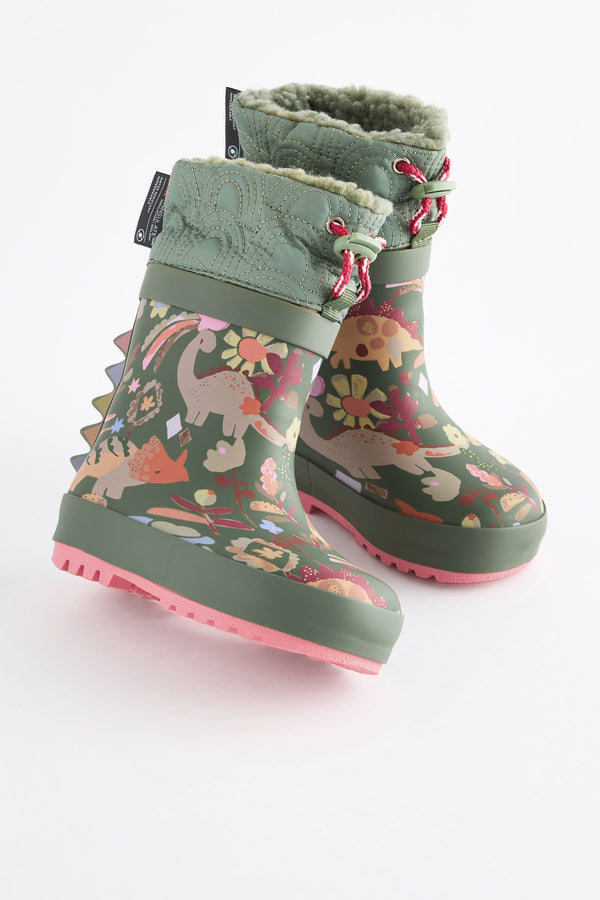 Green Dinosaur Cuff Wellies