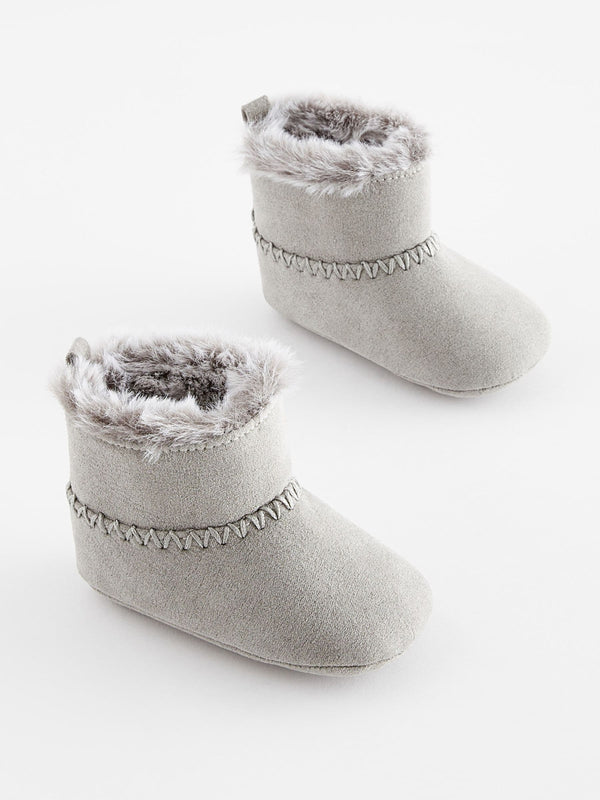 Grey Pull-On Baby Boots immediate