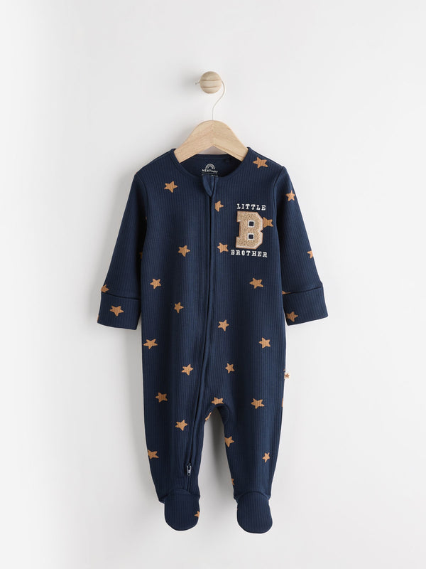 Blue Little Brother Baby Family Sleepsuit (0-2yrs)