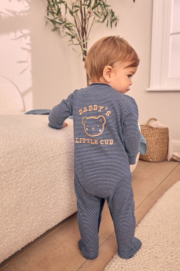 Navy Blue Daddy Baby Family Sleepsuit (0-2yrs)