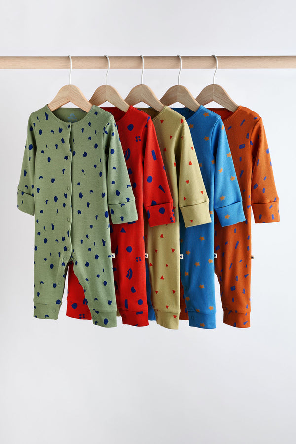 Multi Baby Sleepsuits 5 Pack (0mths-3yrs)