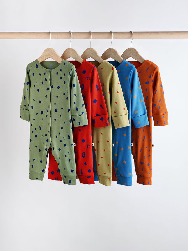 Multi Baby Sleepsuits 5 Pack (0mths-3yrs)