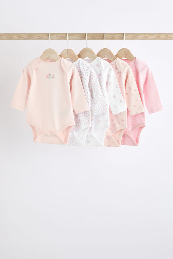 Pink Bunny Baby Long Sleeve Bodysuits