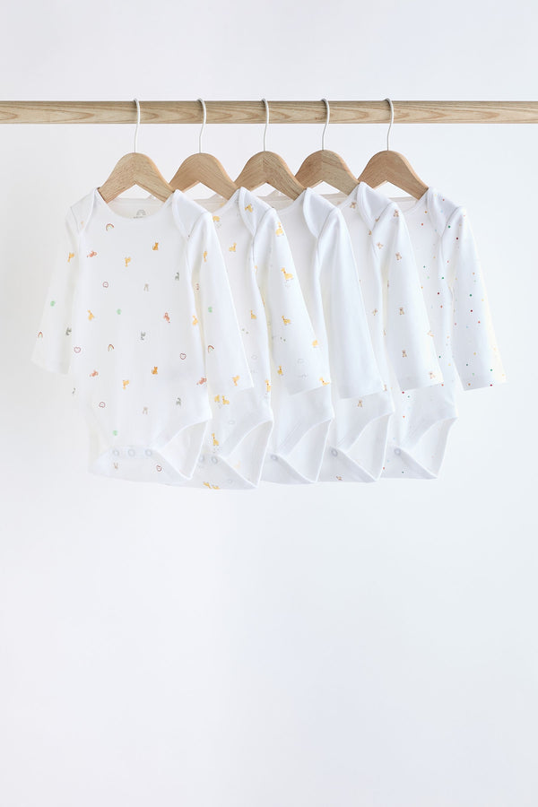 White Long Sleeve Baby Bodysuits(immediate)