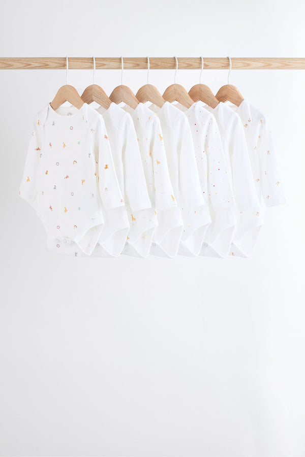 White Long Sleeve Baby Bodysuits