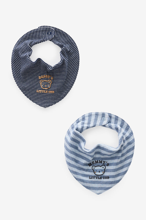 Blue Family 100% Cotton Bibs 2 Pack