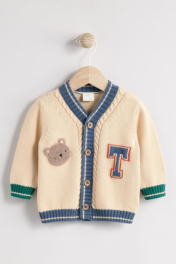 Varsity Bear Baby Knitted Cardigan (0mths-2yrs)