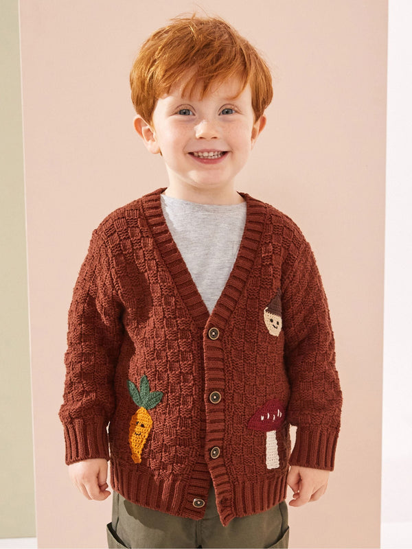 Rust Brown Textured Character Cardigan (3mths-7yrs)