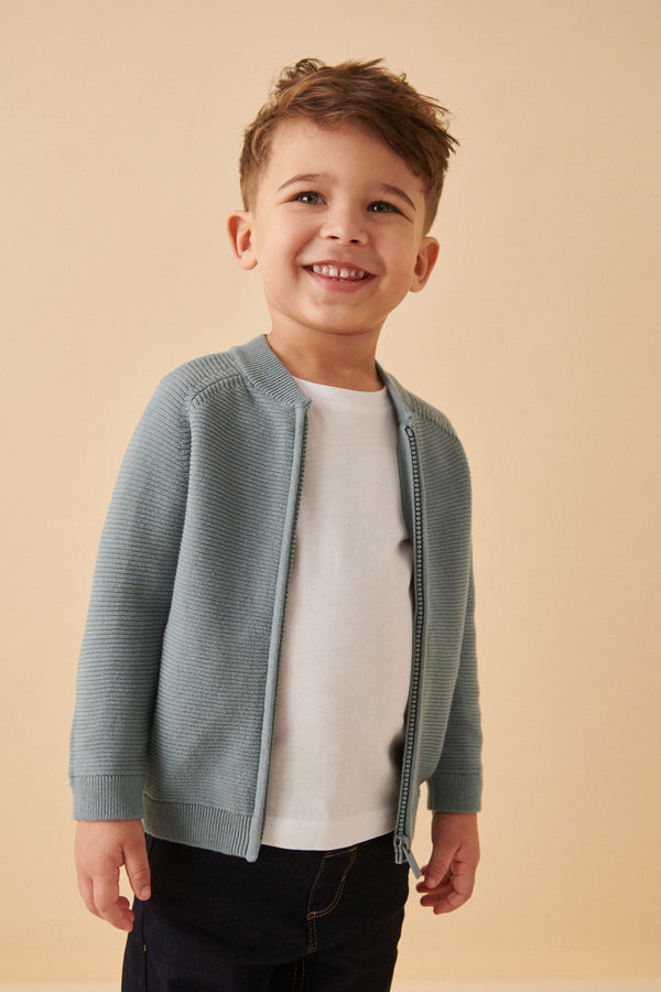 Blue Zip Through Cardigan (3mths-7yrs)