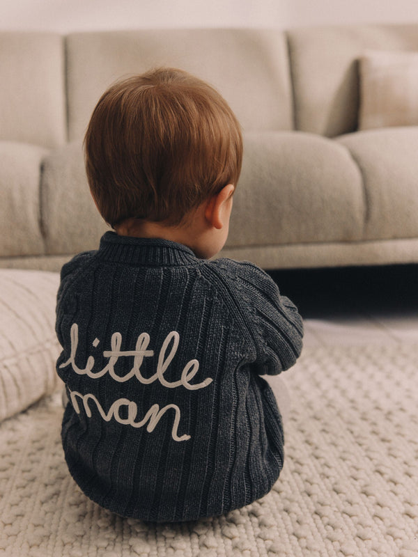 Grey Little Man 100% Cotton Cardigan (0mths-2yrs)