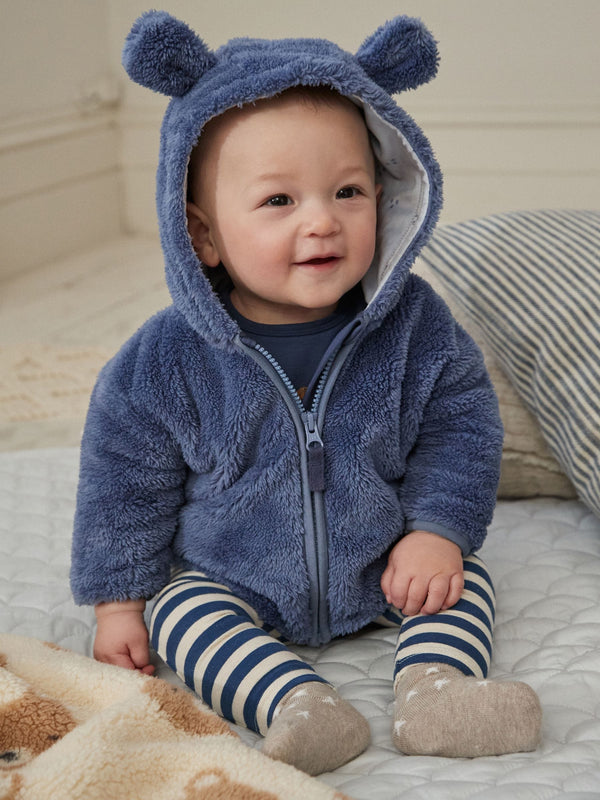 Navy Baby Cosy Fleece Jacket with 3d Ears (0mths-2yrs)