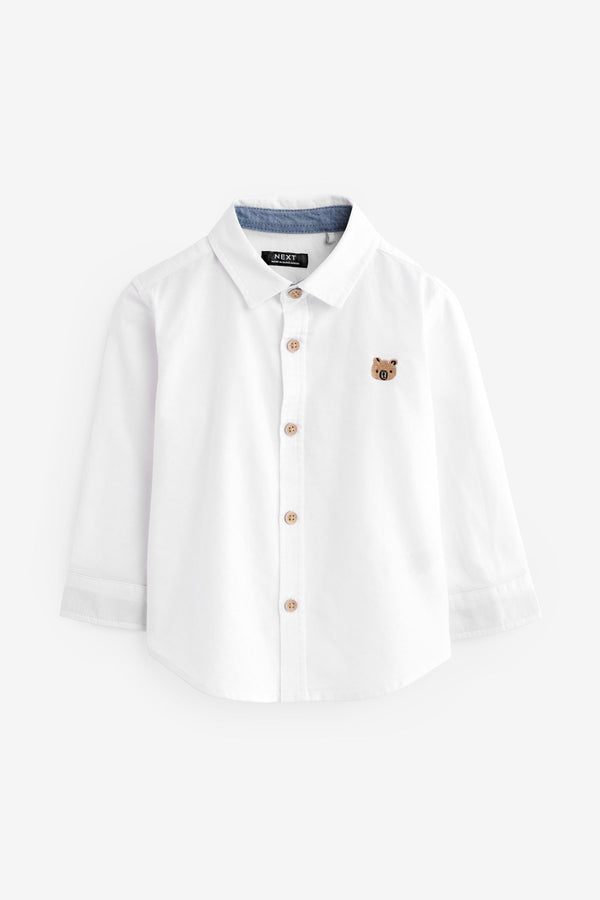 White Character Long Sleeve Oxford Shirt (3mths-7yrs)