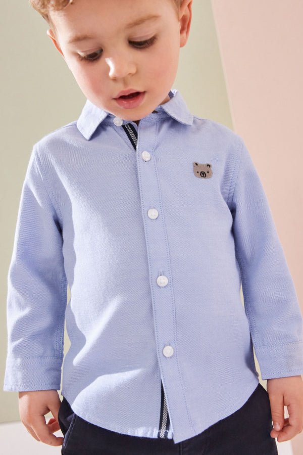 Blue Character 100% Cotton Long Sleeve Oxford Shirt (3mths-7yrs)