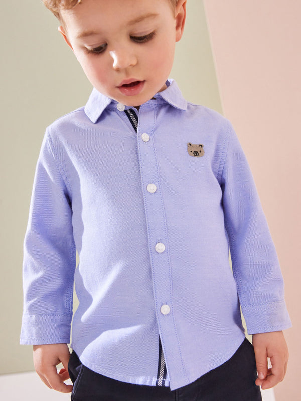 Blue Character Long Sleeve Oxford Shirt (3mths-7yrs)