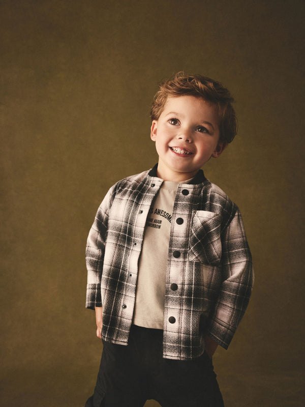 Mono Baseball 100% Cotton Long Sleeve Check Shirt and T-Shirt Set (3mths-7yrs)