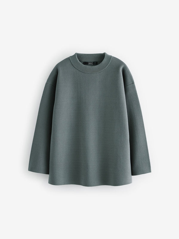 Mineral Grey Crew Neck Knitted Jumper (3-16yrs)