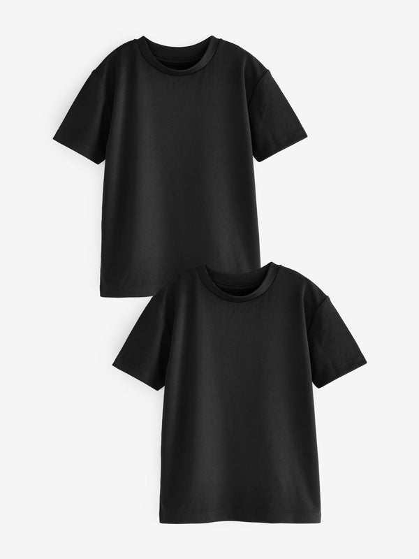 Black 2 Pack Sports T-Shirt (3-16yrs)