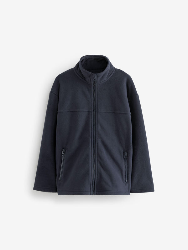 Navy Zip-Up Fleece Jacket With Pockets (3-16yrs)