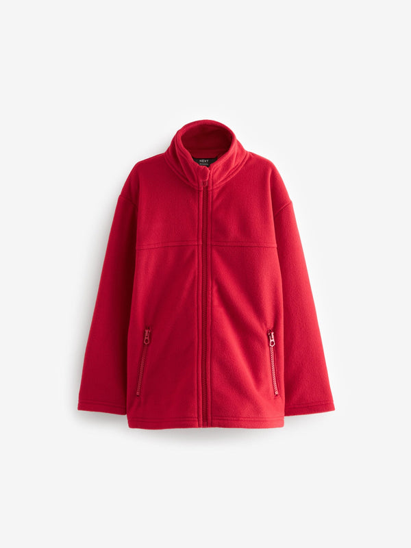 Red Zip-Up Fleece Jacket With Pockets (3-16yrs)