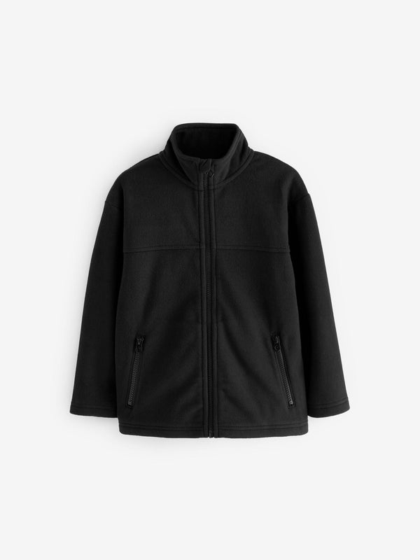 Black Zip-Up Fleece Jacket With Pockets (3-16yrs)